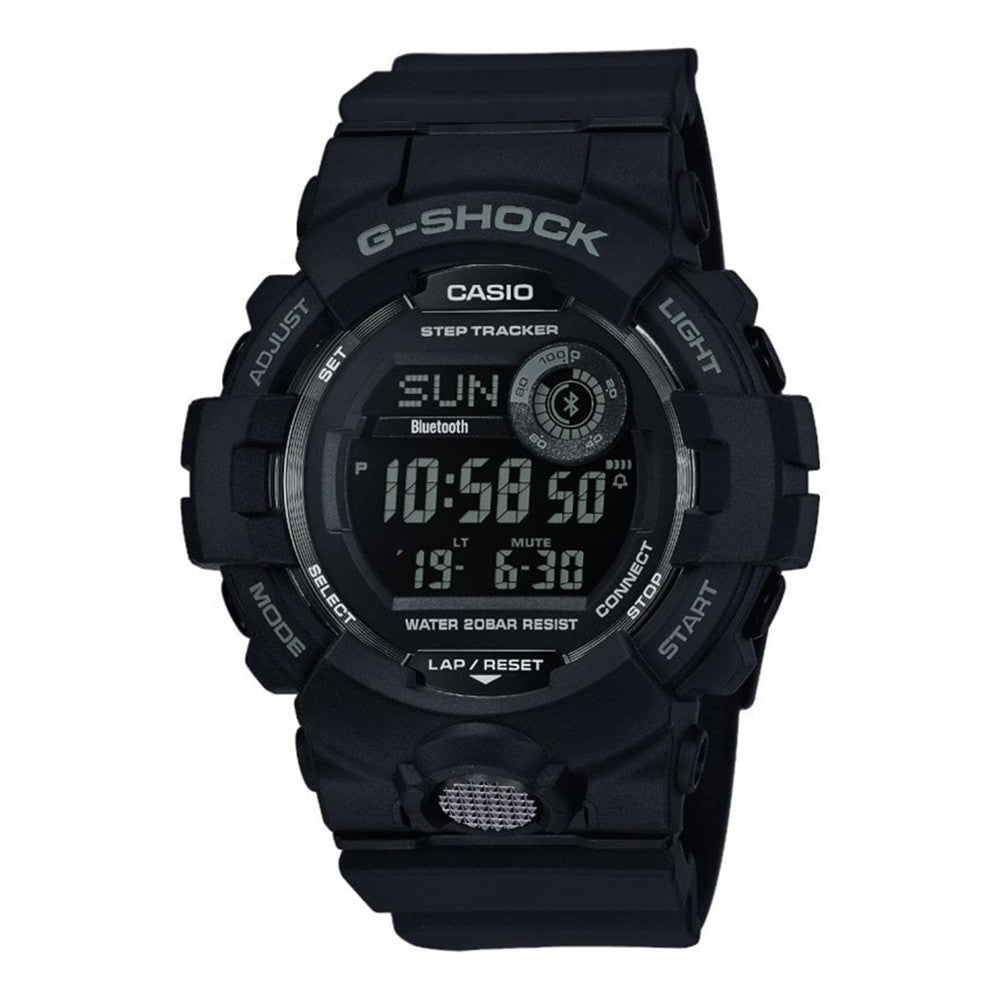 Montre connectée G-SHOCK GBD-800 de CASIO avec cadran en verre minéral, bracelet en résine, synchronisation Bluetooth, podomètre et éclairage par rotation du poignet