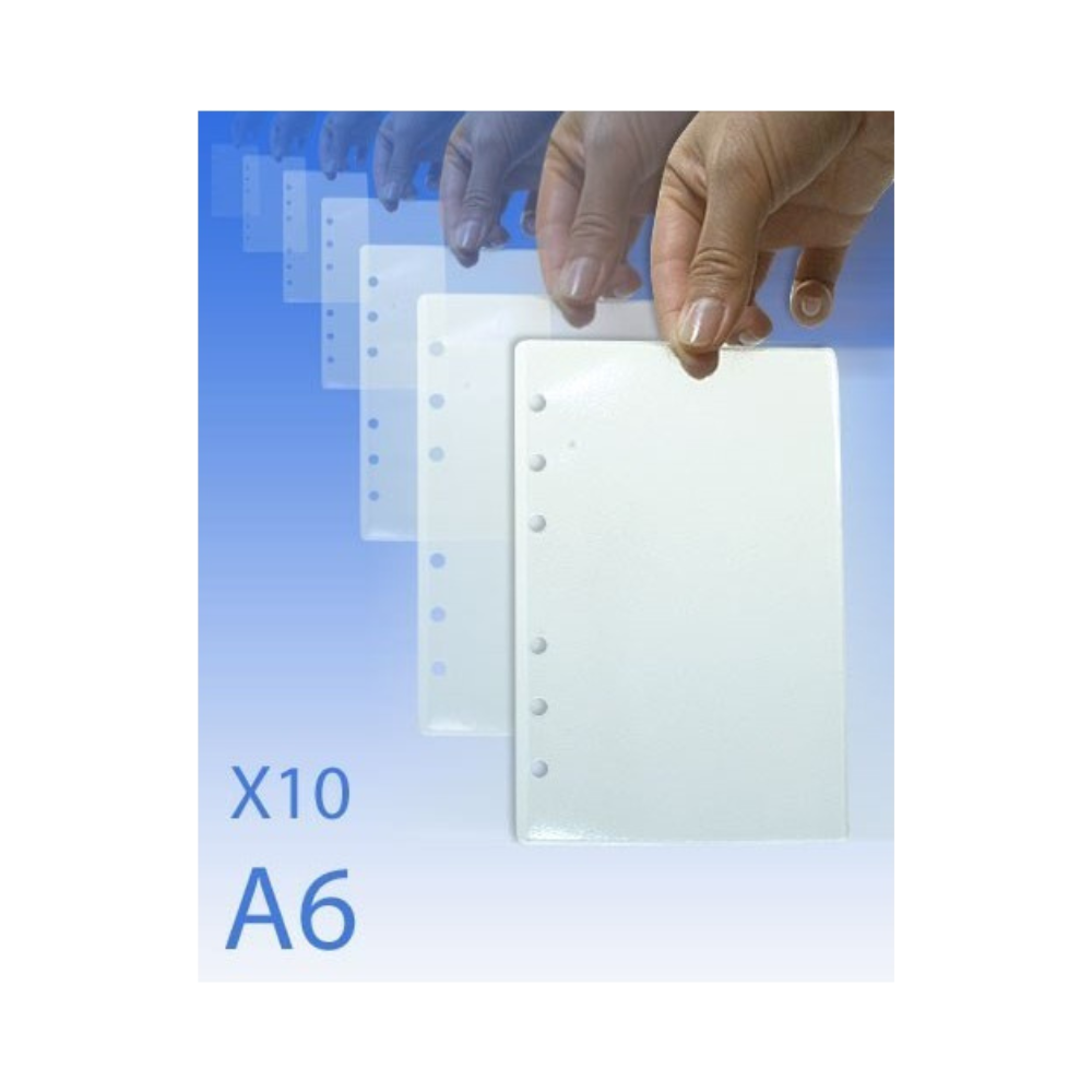 10 feuilles transparentes pour classeur A6 de la marque OPEX