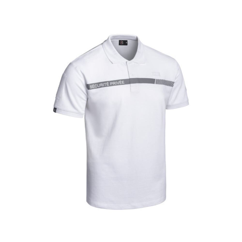 Polo blanc Sécu-One pour sécurité privée proposé par A10 Equipment