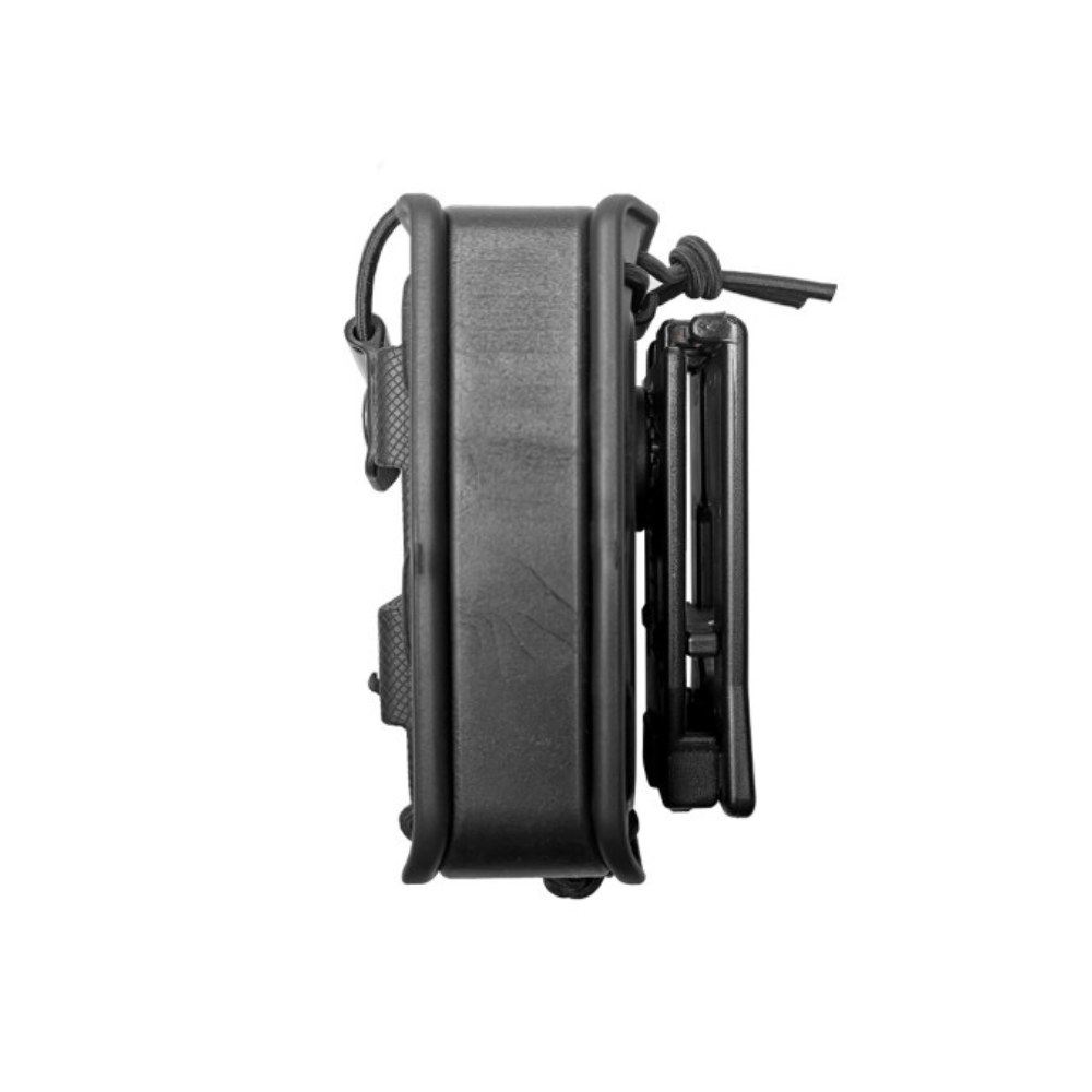 Porte-radio BOUNGY 8BL19 de la marque VEGA en polymère injecté thermo-moulé, compatible avec toutes les radios jusqu'à 5,5 cm de largeur, couleur tan, noir, vert