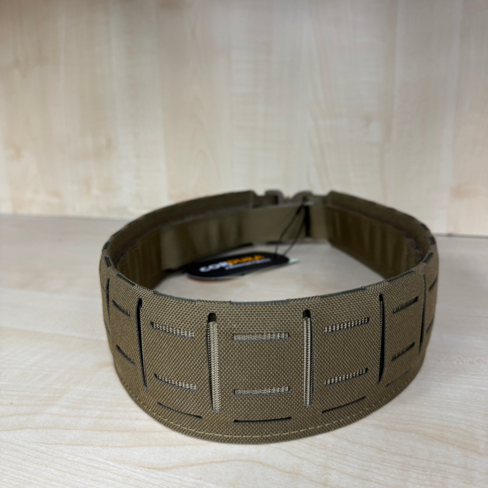 Ceinture tactique ultralégère ISTC TAN de Retex Solution avec système PALS/Molle, fabriquée en Cordura 500D traité IRR