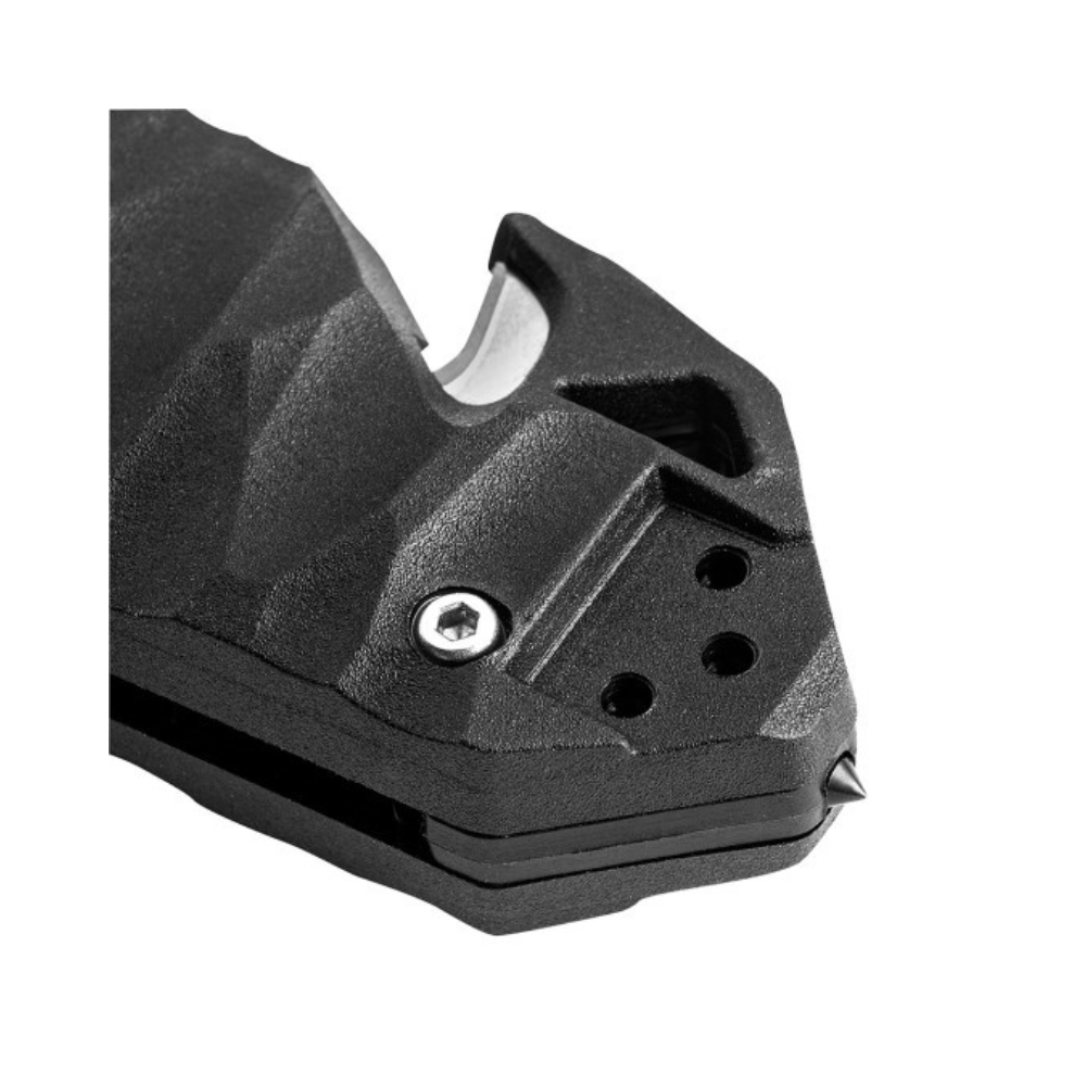 Le couteau pliant Cac S200 Vengeur Edition TB Outdoor de Tarrerias-Bonjean, avec lame mixte et manche toxifié PA6, coupe-sangle et brise vitre, fabri