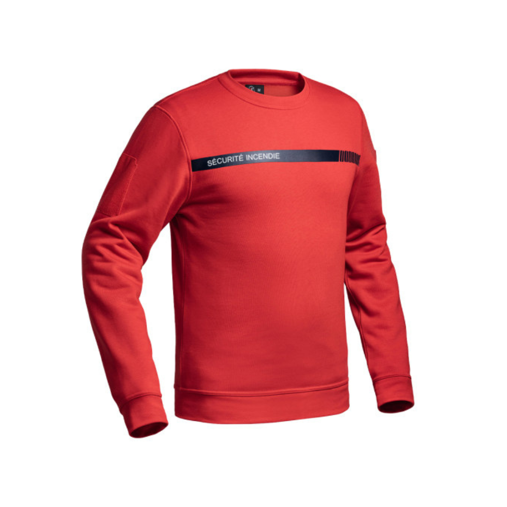 Sweat rouge pour sécurité incendie de marque A10 Equipment, résistant, ergonomique, fonctionnel et technique