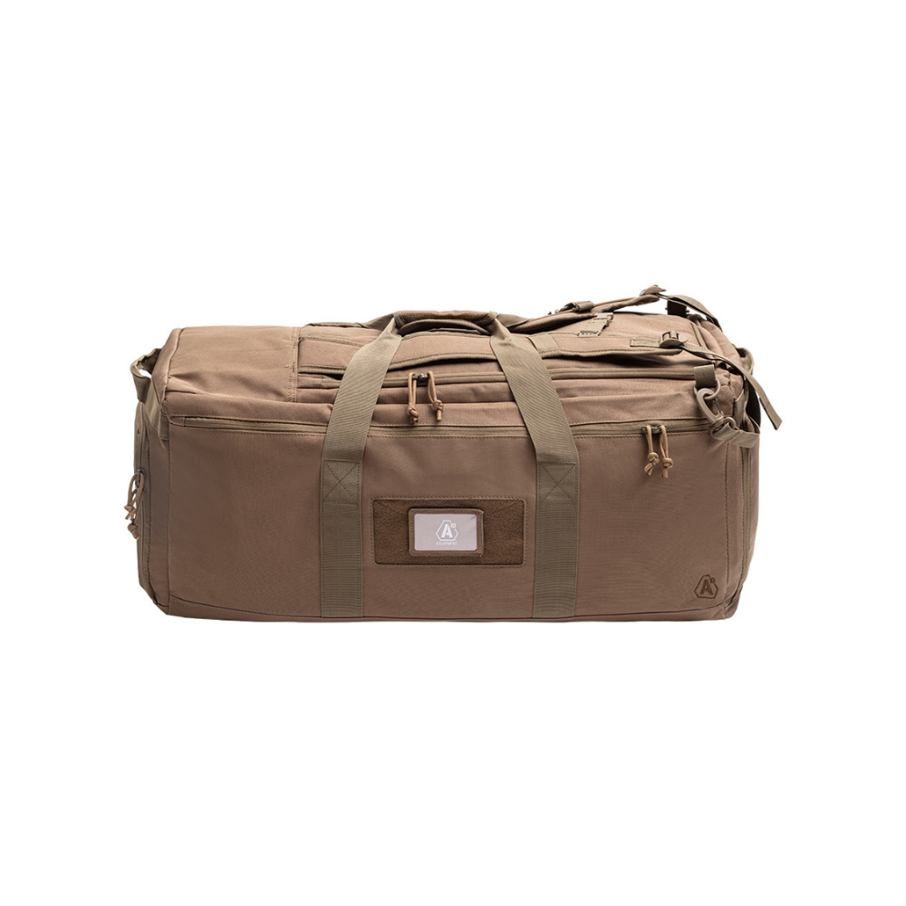 Sac de transport robuste de 90L TRANSALL de A10 Equipment, en tissu polyester résistant et avec des options de portage polyvalentes.
