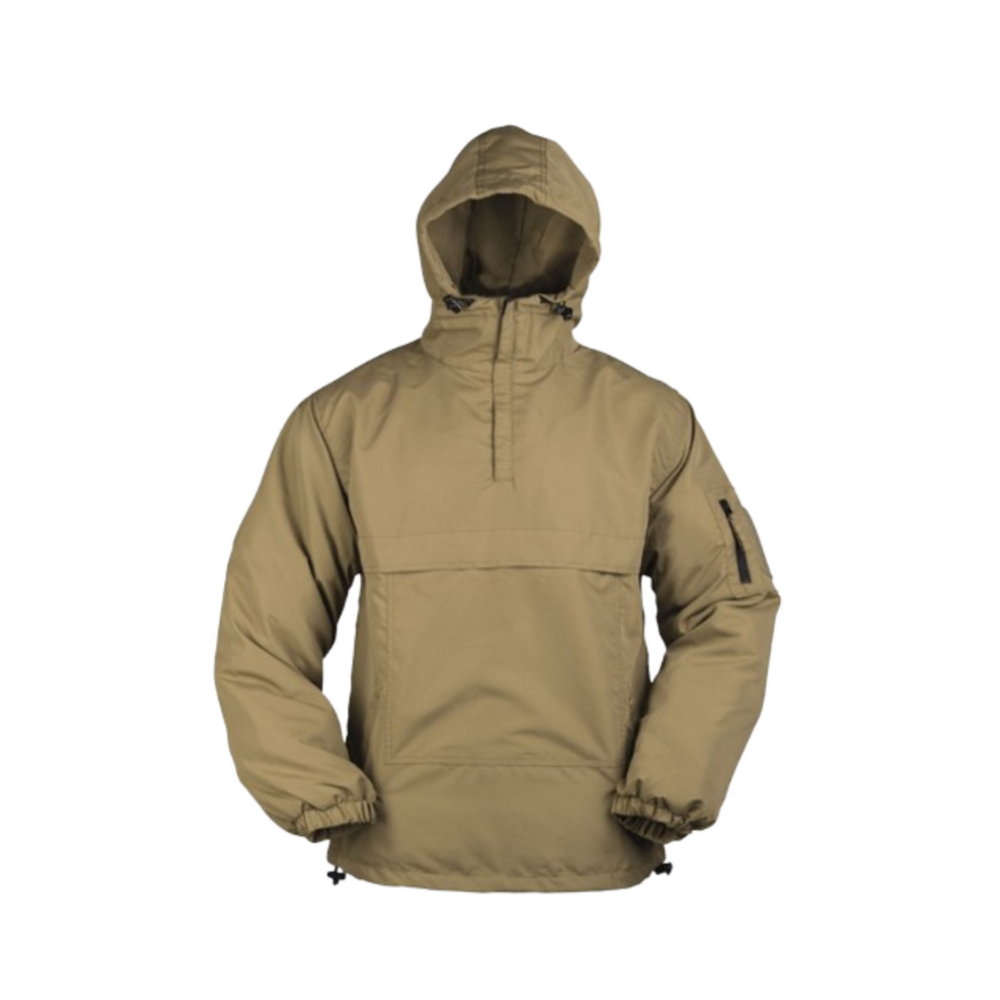 Veste coupe-vent tactique d'été Mil-Tec en polyester avec grande poche poitrine zippée, deux poches obliques zippées et tirants élastiques aux poignets et à la cap