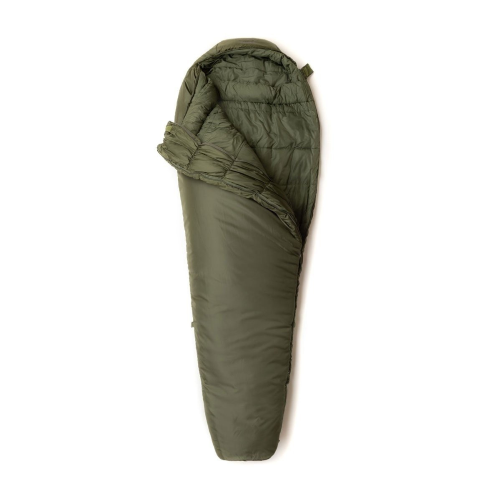 Sac de couchage Snugpak Softie Élite 4 en vert olive, adapté pour les basses températures, avec expansion intégrée et réduction de longueur possible