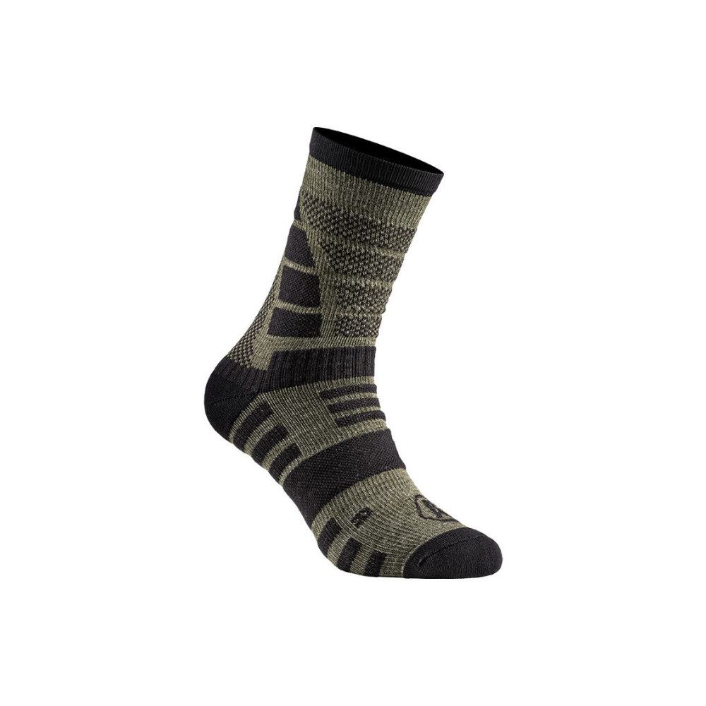 Chaussettes Impact 9 Winter de A10 Equipment, vert olive, conçues en laine mérinos pour isolation thermique et confort, disponibles en plusieurs tailles