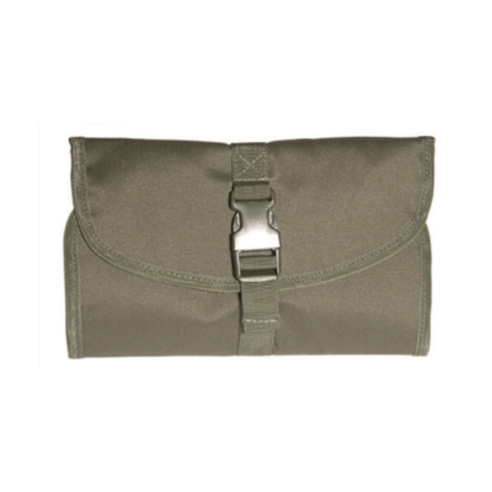 Trousse de toilette anglaise verte olive Mil-Tec en polyester avec multiples compartiments