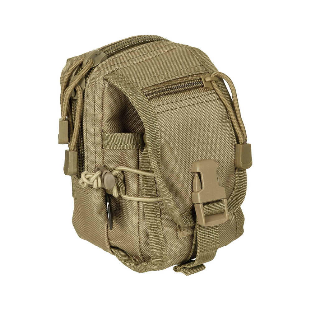 Poche Molle multi-usage Tan de MFH avec plusieurs compartiments et fermeture éclair, faite en polyester 100%