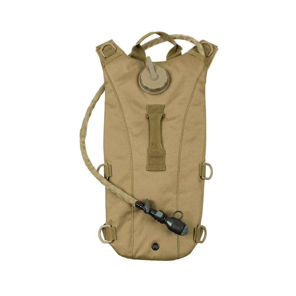 Sac d'hydratation Extreme 2.5L Tan MFH avec bretelles réglables, compartiment à insertion, et rembourrage pour la ventilation