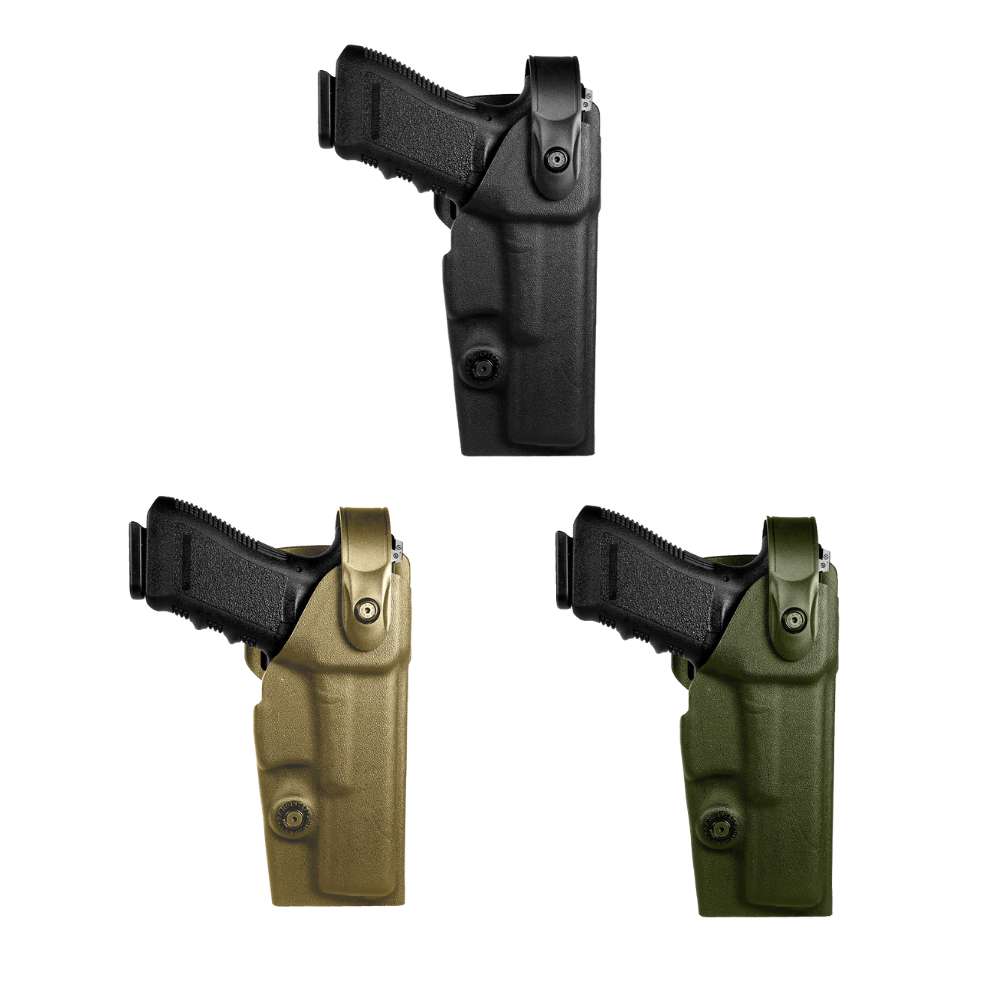 Holster droitier Vegatek Duty VKD804 pour Glock 17/19/22/23 de Vega avec rétention anti-arrachement de niveau 2