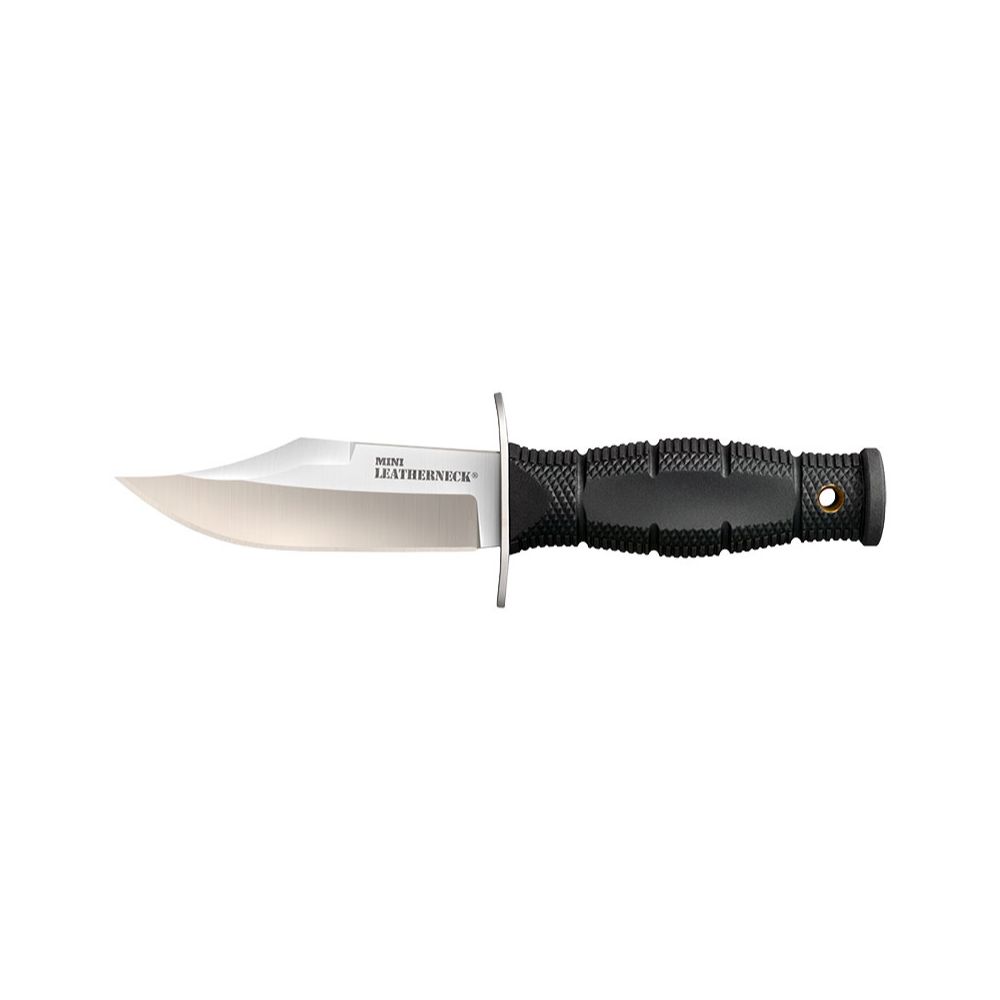 Mini Leatherneck Clip Point Cold Steel knife with stainless steel blade, Kray-Ex handle and Secure-Ex sheath