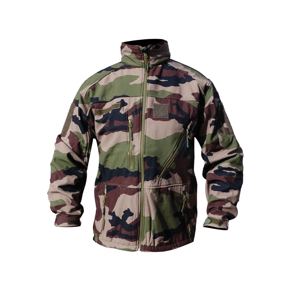 Veste Softshell 3 couches CAM CE OPEX, imperméable et respirante en polyester et élasthanne avec 4 poches extérieures, une poche intérieure, renforts aux c