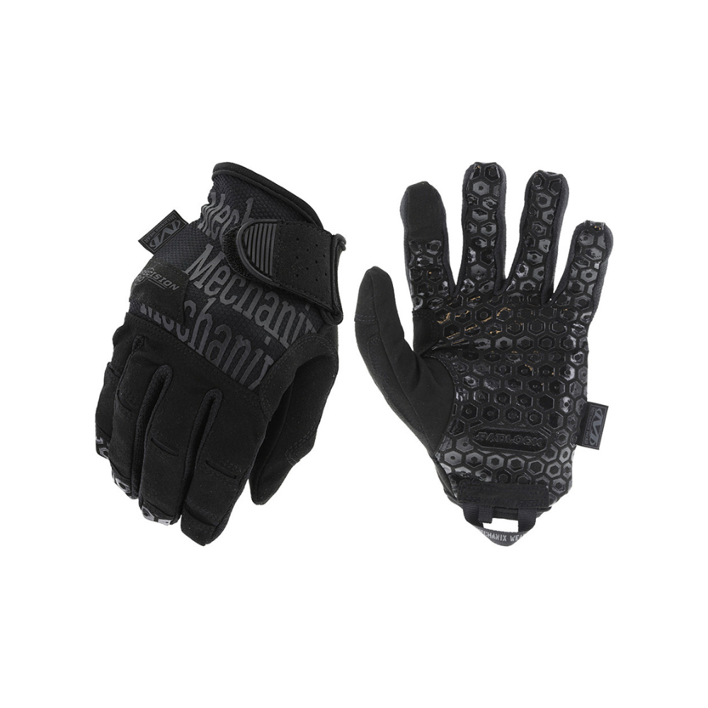 Gants de sécurité noirs de haute dextérité Mechanix Precision Pro avec paume antidérapante et compatibilité écran tactile, idéals pour les forces de l'ordre et la sécurité privée