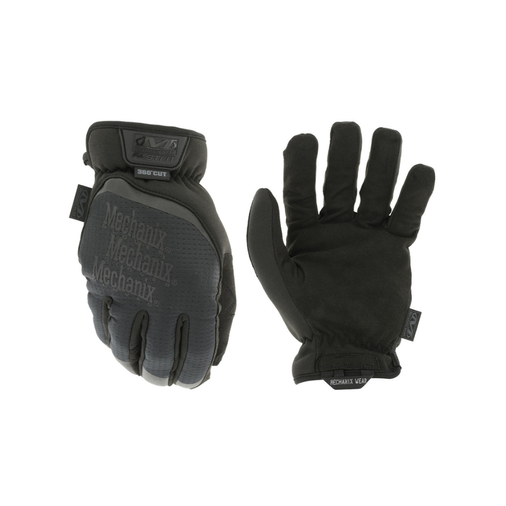 Gants anti-coupure et anti-perforation FastFit D4-360 noirs de Mechanix, conçus pour les armées et les forces de sécurité, avec haute résistance, dextérité et compatibilité