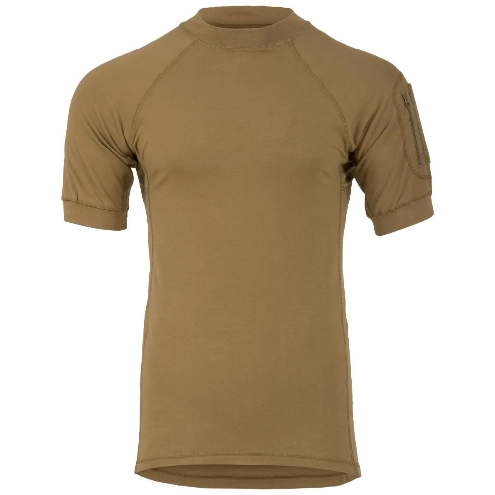 Highlander Combat T-shirt en couleur coyote tan avec poche de rangement sur la manche