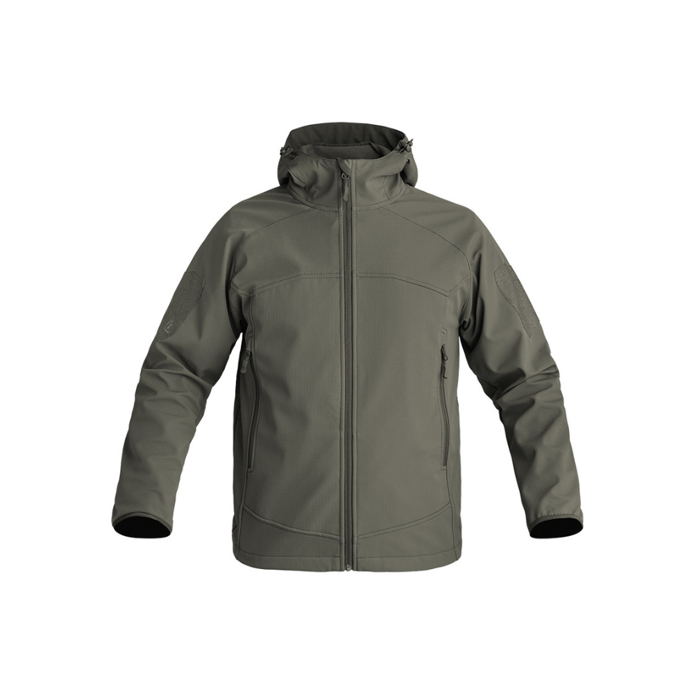 Veste softshell Instructor de A10 Equipment, imperméable, respirante, coupe-vent avec doublure polaire pour un confort thermique optimal.