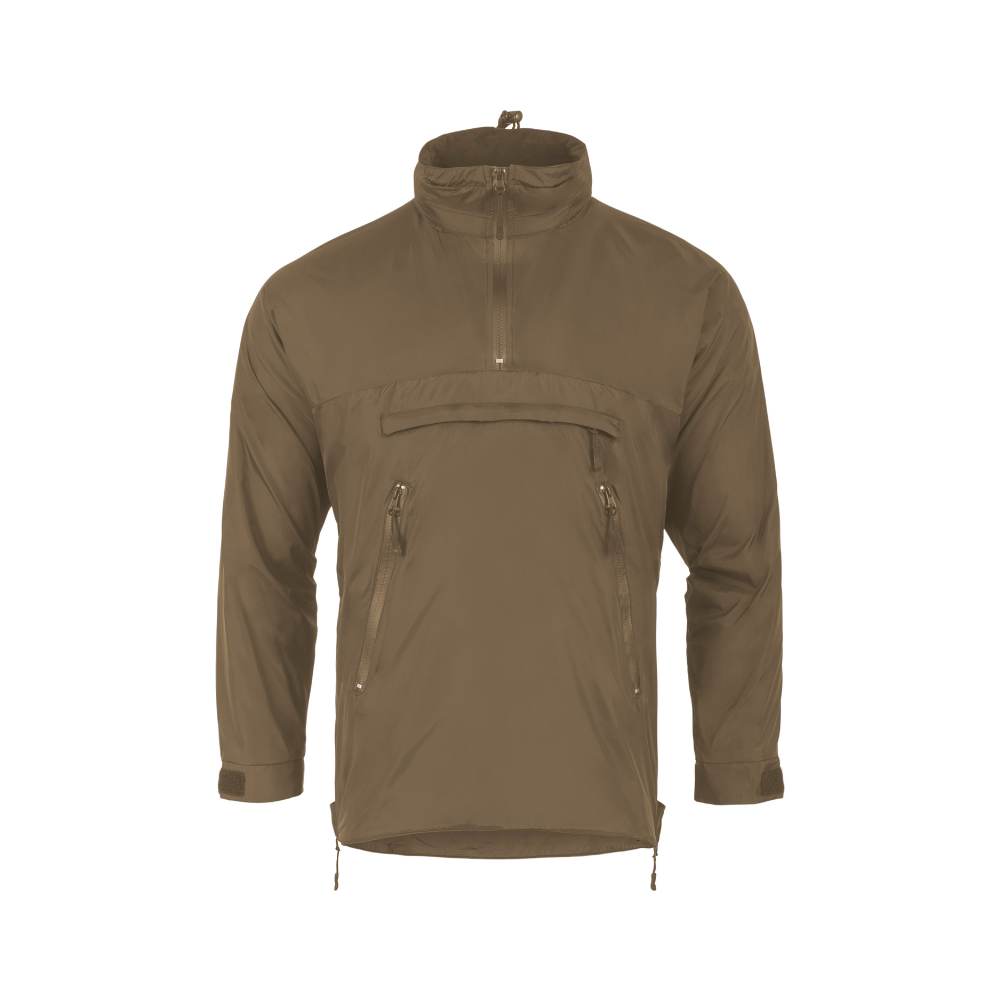 Veste imperméable demi-zip vert olive Highlander avec doublure micropolaire, capuche repliable et revêtement Teflon antitache