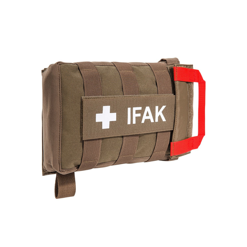 Trousse de premiers soins Poche IFAK Velcro® MOLLE TT IFAK Pouch VL Coyote avec double possibilité de fixation et adaptateur MOLLE