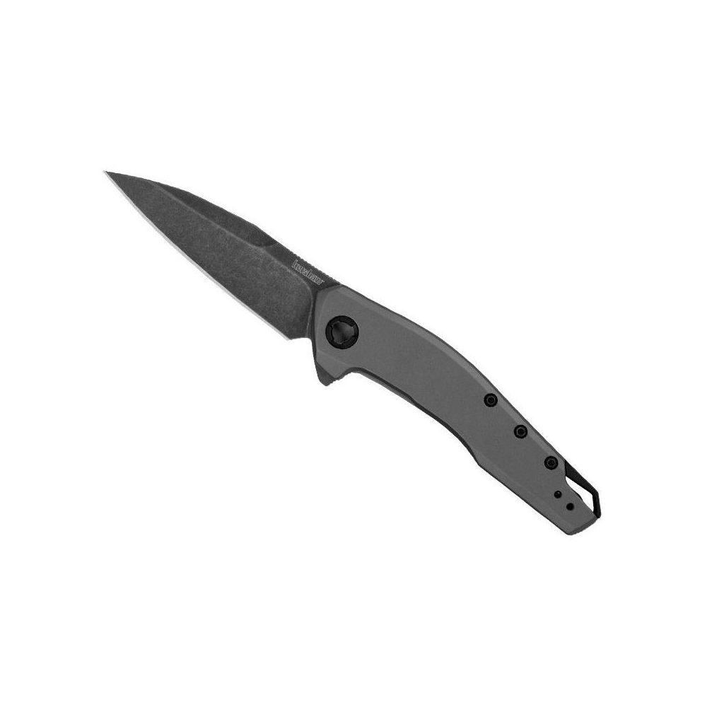 Couteau pliant Kershaw Sanctum avec lame BlackWash en acier, manche en acier inoxydable et verrouillage frame lock