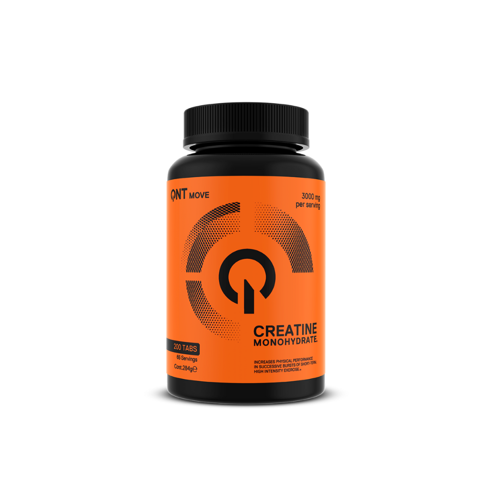 Complément alimentaire de Créatine Monohydrate 3000mg en 200 tablettes de QNT pour amélioration des performances sportives