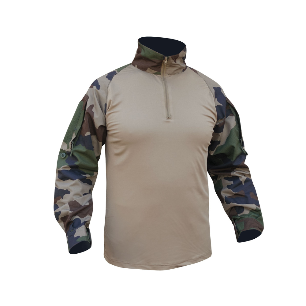 Chemise de combat UBAS en polyester CAM CE, avec poches et manches réglables, de taille S à XXL