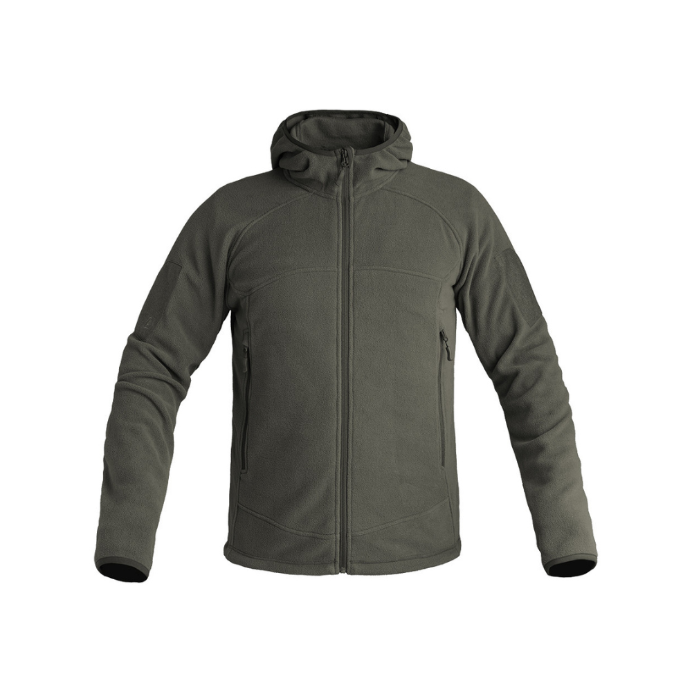 Veste polaire Instructor de A10 Equipment en tissu Fleece-Tech, isolante et résistante, avec capuche et multiples fonctionnalités pour un confort optimal - couleur vert olive.