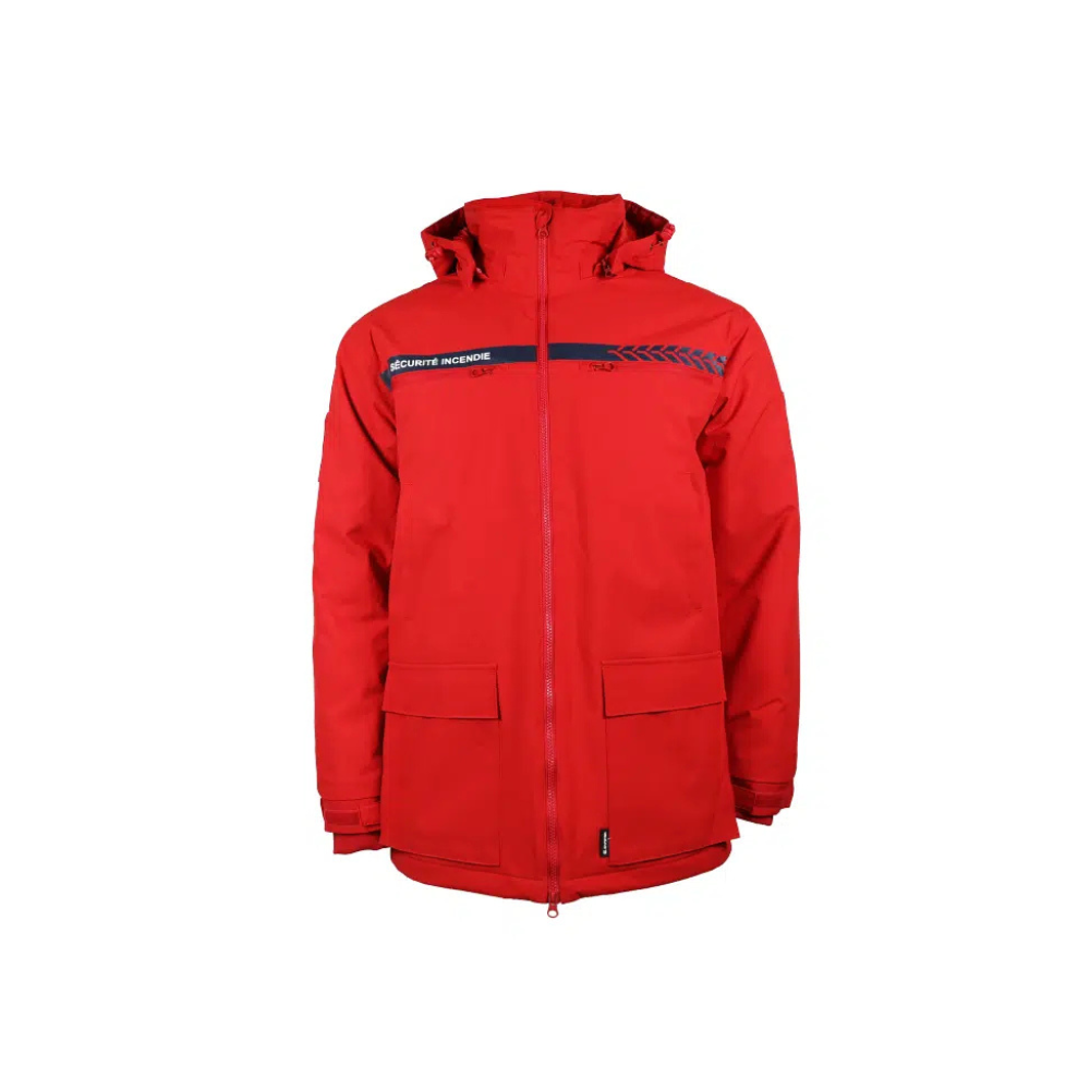 Parka Sécurité Incendie GK SAFETEK® rouge avec isolation thermique et imperméable, tailles XS à 5XL