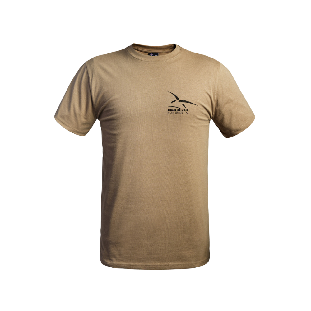 Logo de l'Armée de l'Air et de l'Espace sur un t-shirt STRONG en coton vert olive de A10 Equipment