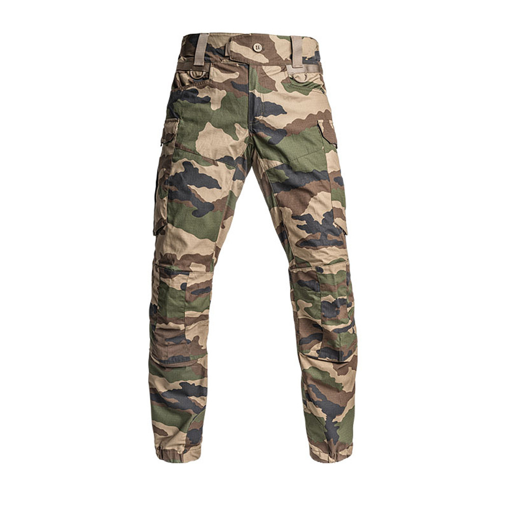 Pantalon de combat FIGHTER CAM CE de A10 EQUIPMENT, résistant et ergonomique avec traitement TEFLON et IR-PROTECT