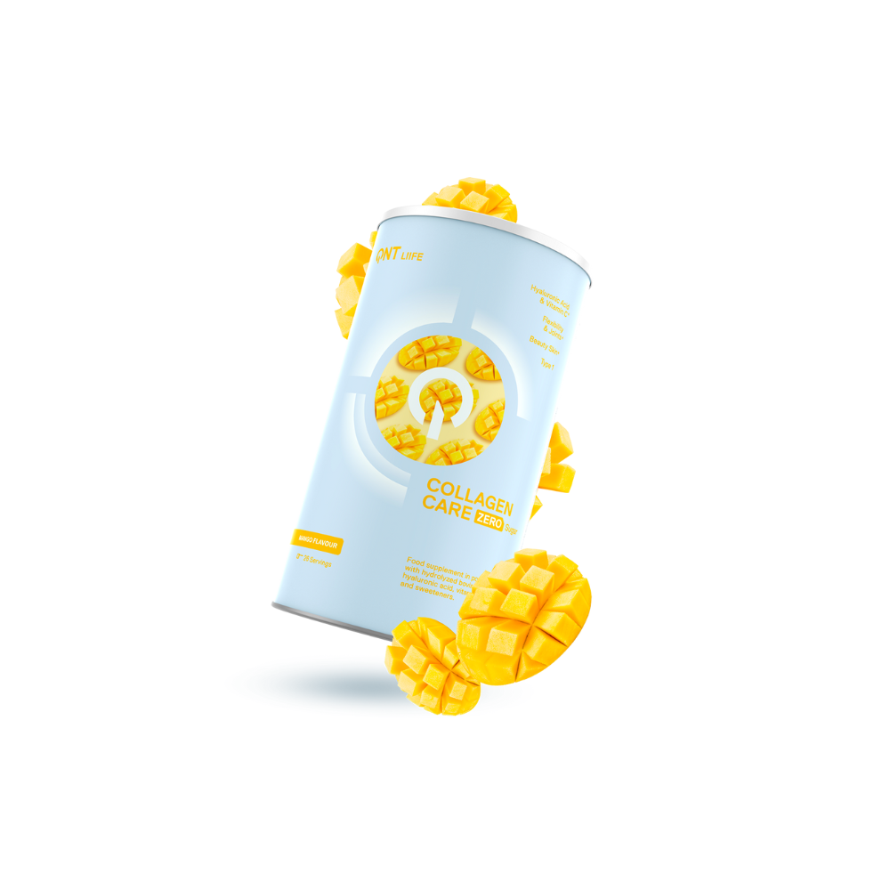 Pot de Collagène Care saveur mangue 390g pour améliorer la santé de la peau, des cheveux, des ongles et des articulations