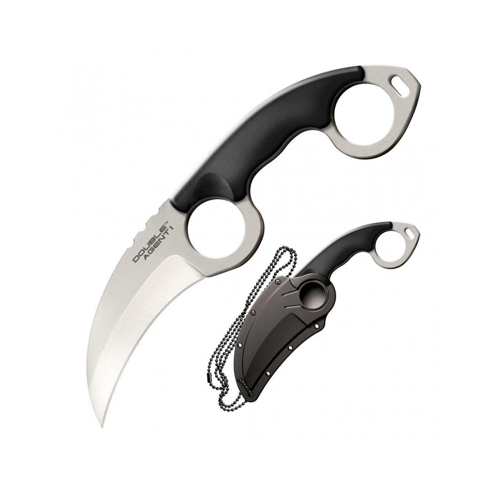 Karambit Cold Steel Double Agent I avec manche en grivory noir et lame en acier AUS-8 de 76mm, conçu par Zach Whitson
