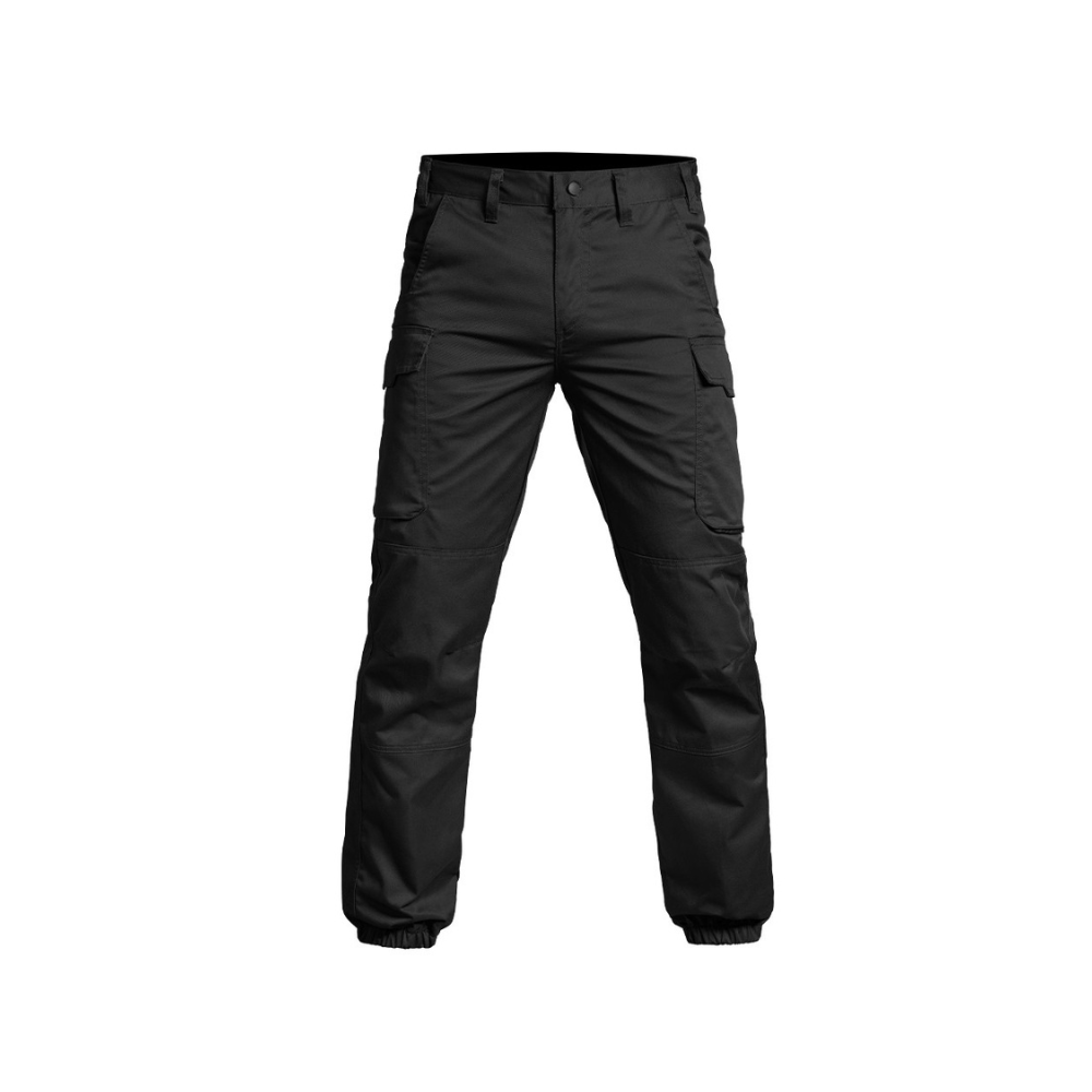 Image d'un pantalon SÉCU-ONE bas élastiqué noir de A10 Equipment, résistant et ergonomique pour la sécurité privée