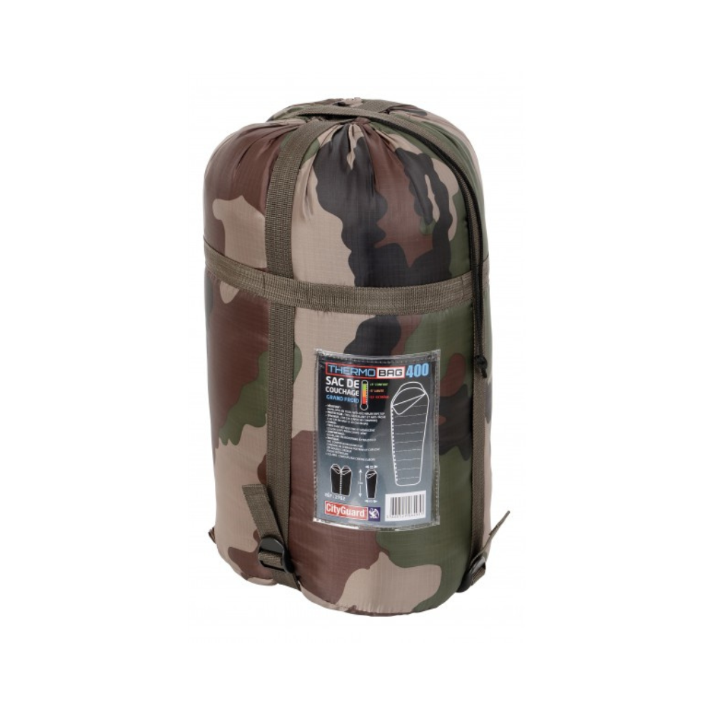 Sac de couchage Thermobag Tempéré 450 de Cityguard en polyamide anti-déchirure et polyester