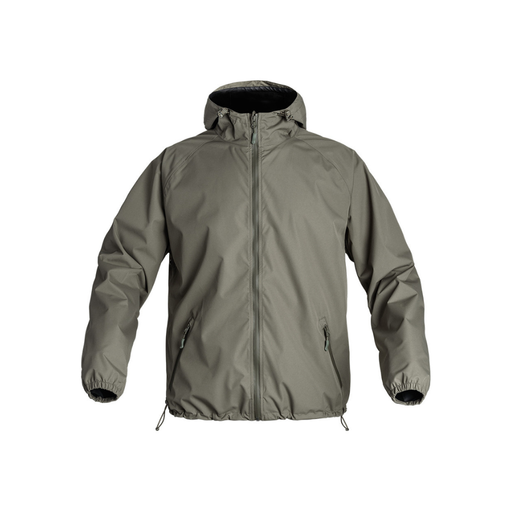 Veste courte imperméable A10 Equipment Lightshell Rain Protect en vert olive, résistante et fonctionnelle avec technologie LIGHT-SHELL et tissu Ripstop