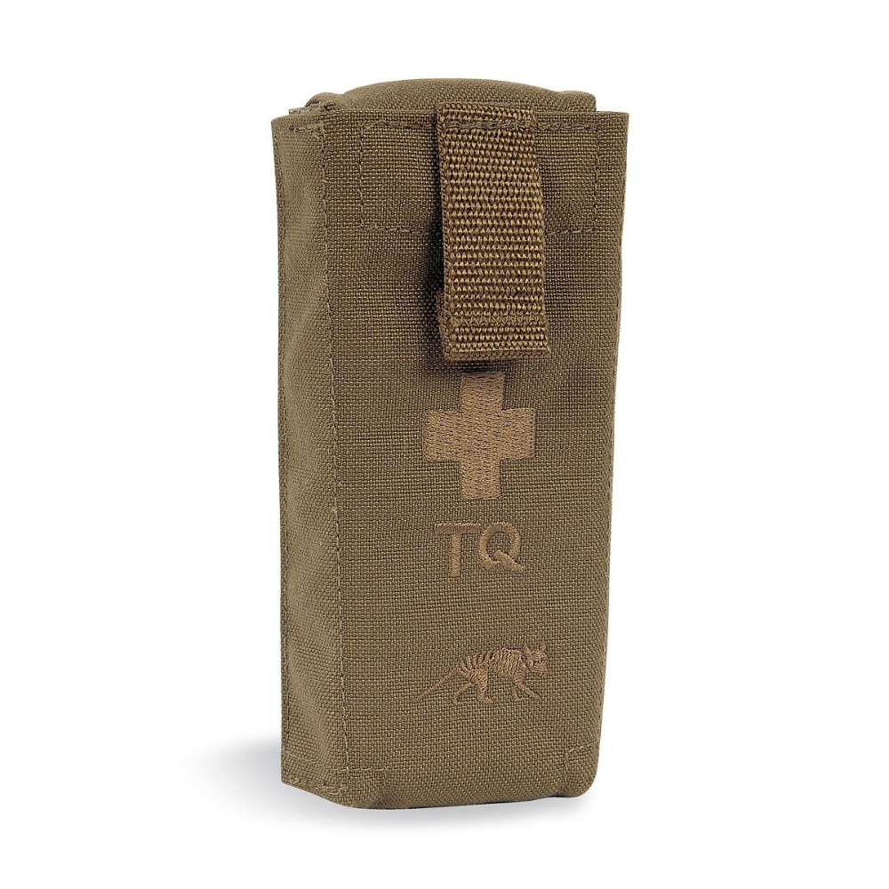 Poche pour garrot tourniquet TT Pouch II en Cordura, couleur coyote, de la marque Tasmanian Tiger, avec système de verrouillage rapide en Velcro et système MOLLE, dimensions 12 x