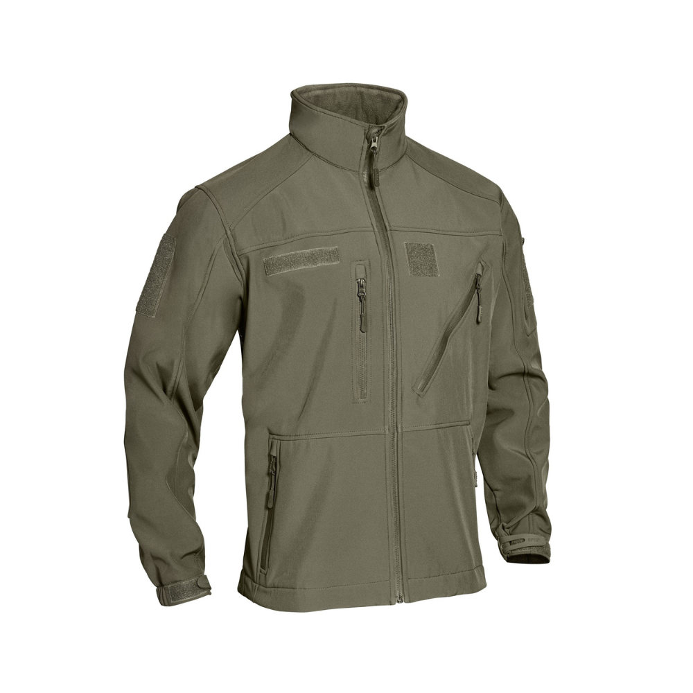 Veste Softshell 3 couches vert olive OPEX, très chaude, imperméable, respirante, avec capuche intégrée dans le col
