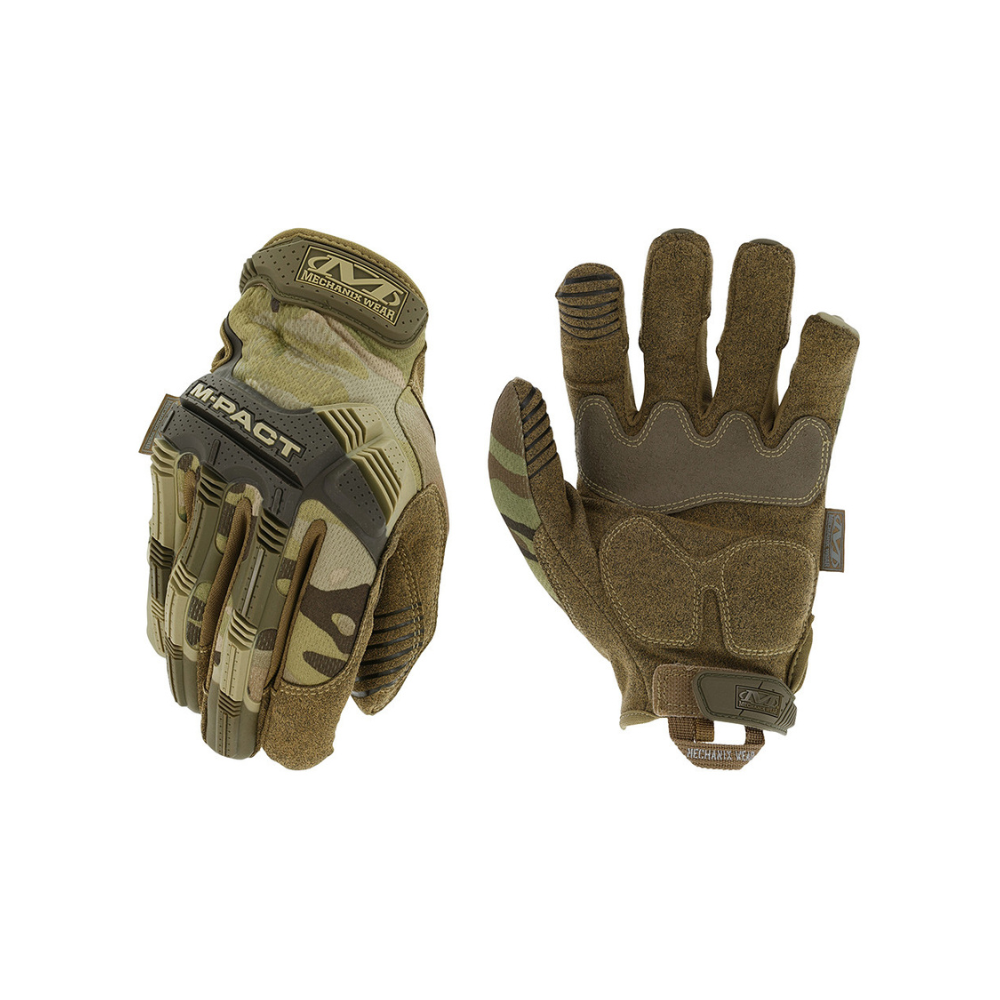 Gants M-Pact Mechanix adaptés aux Forces de l'Ordre, avec renforts en caoutchouc, doublure Armortex, compatibilité écran tactile et coutures renforcées