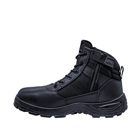 Chaussures Rangers Centurion Plus 6.0 SZ Magnum noires, adaptées pour les Forces de l'Ordre et la Sécurité Privée, avec tige en cuir respirant et nylon, fermeture