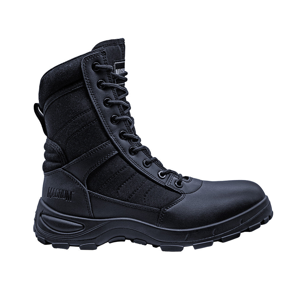 Chaussures Rangers Centurion Plus 8.0 Magnum noires pour les Forces de l'Ordre et la Sécurité Privée avec tige en cuir respirant et nylon anti-abrasion, semelle intérie