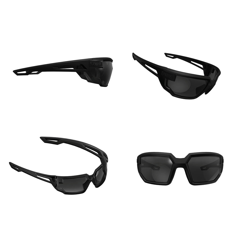 Lunettes balistiques Mechanix Type-X verres fumés - vue de face, verres anti-éblouissement enveloppants