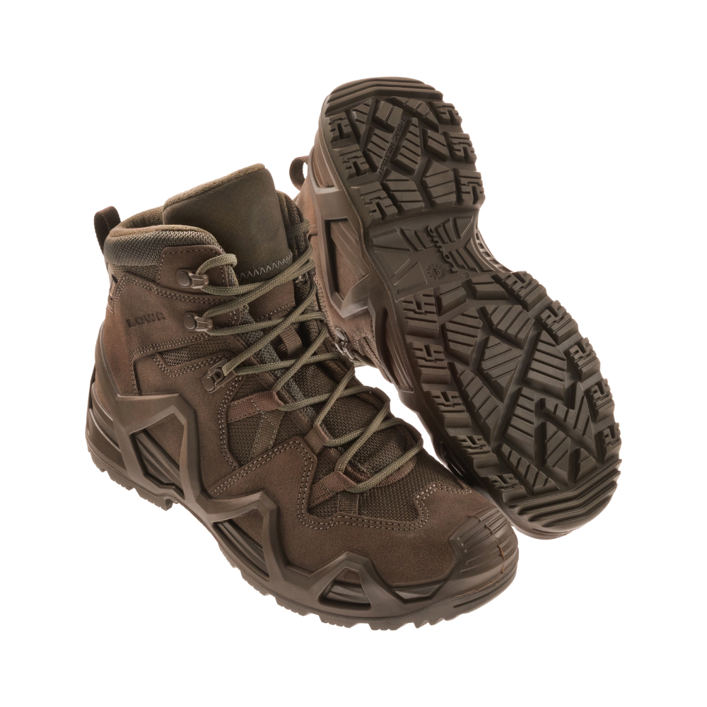 Chaussures Zephyr GTX Mid MK2 marron de Lowa avec semelle isolante, résistante aux déchirures, protections contre l'abrasion et semelle extérieure antidérapante