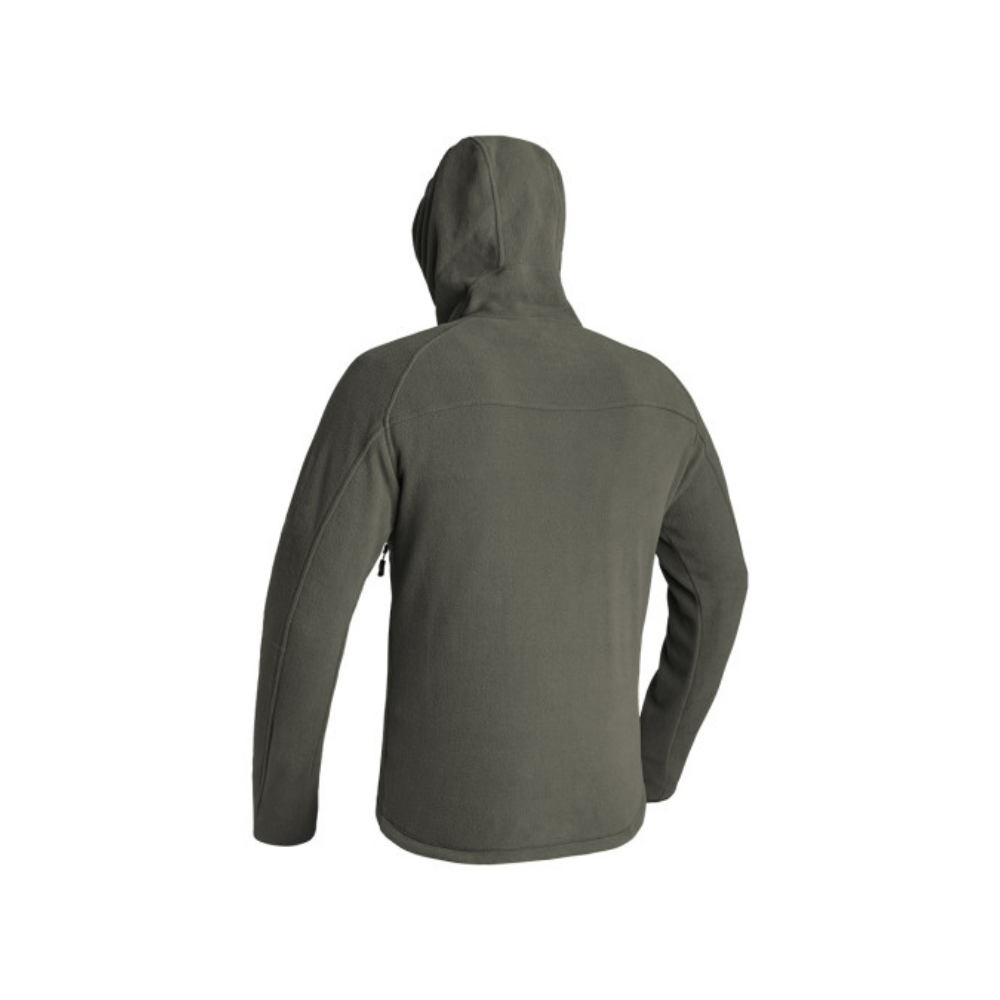 Veste polaire Instructor de A10 Equipment en tissu FLEECE-TECH, de couleur vert olive, résistante et confortable avec capuche et poches zippées.