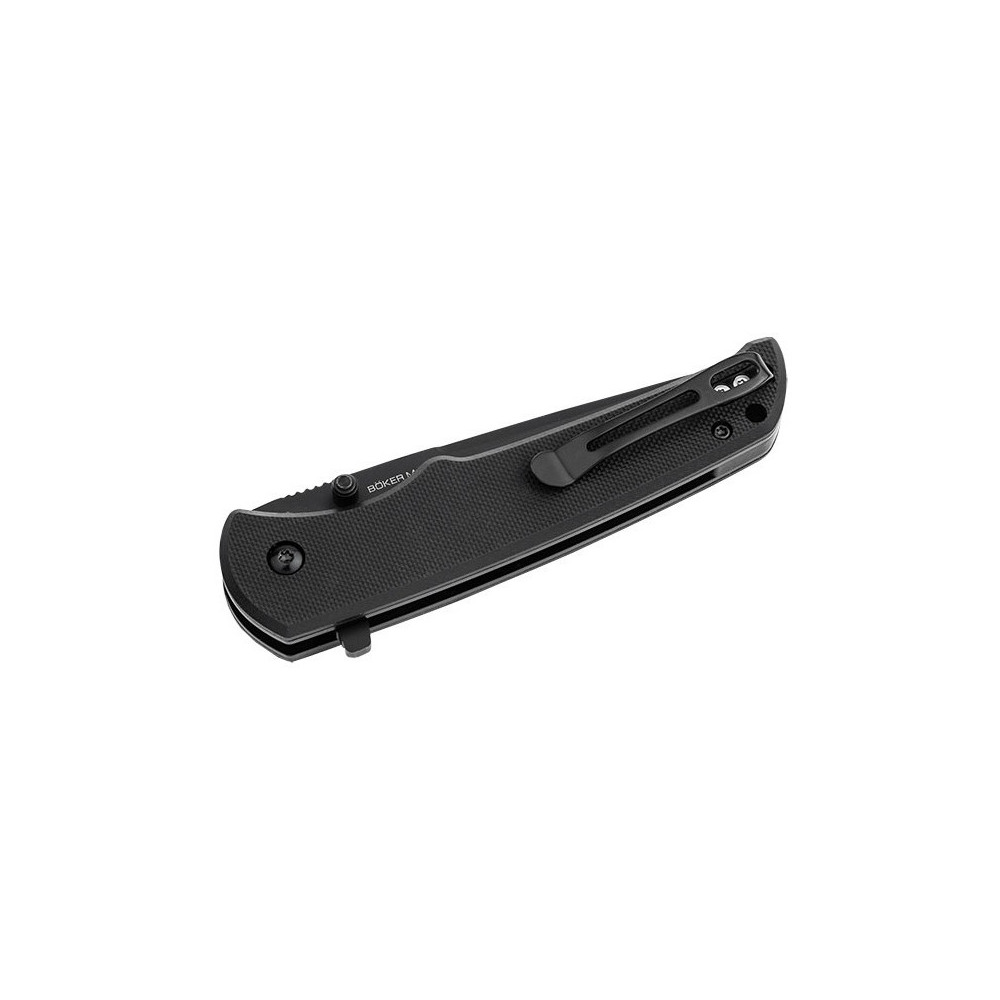Couteau pliant Boker Magnum Blackjay noir avec lame en acier inoxydable et manche en G10