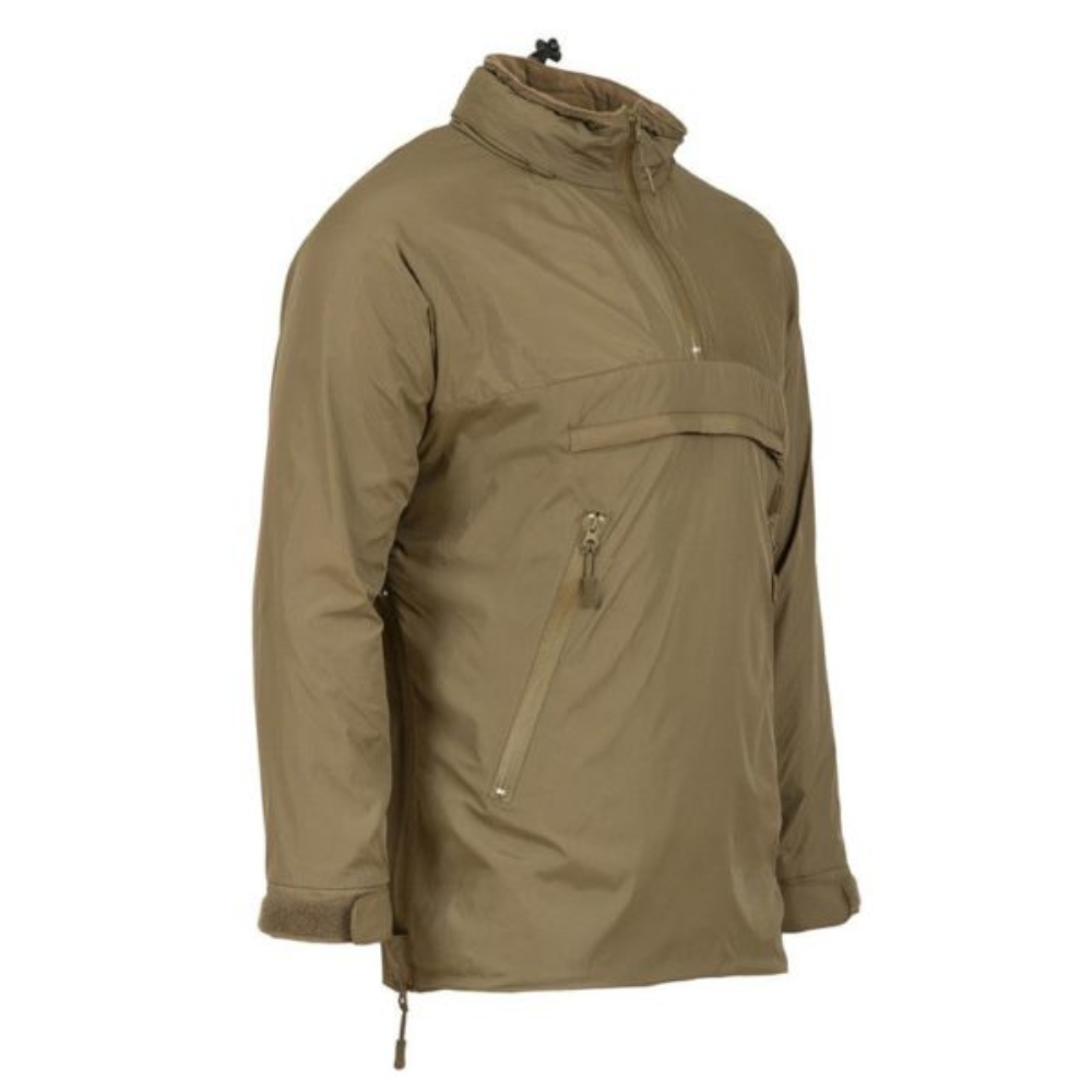 Veste imperméable Highlander en nylon vert avec doublure en micropolaire, capuche repliable et fermetures zippées étanches