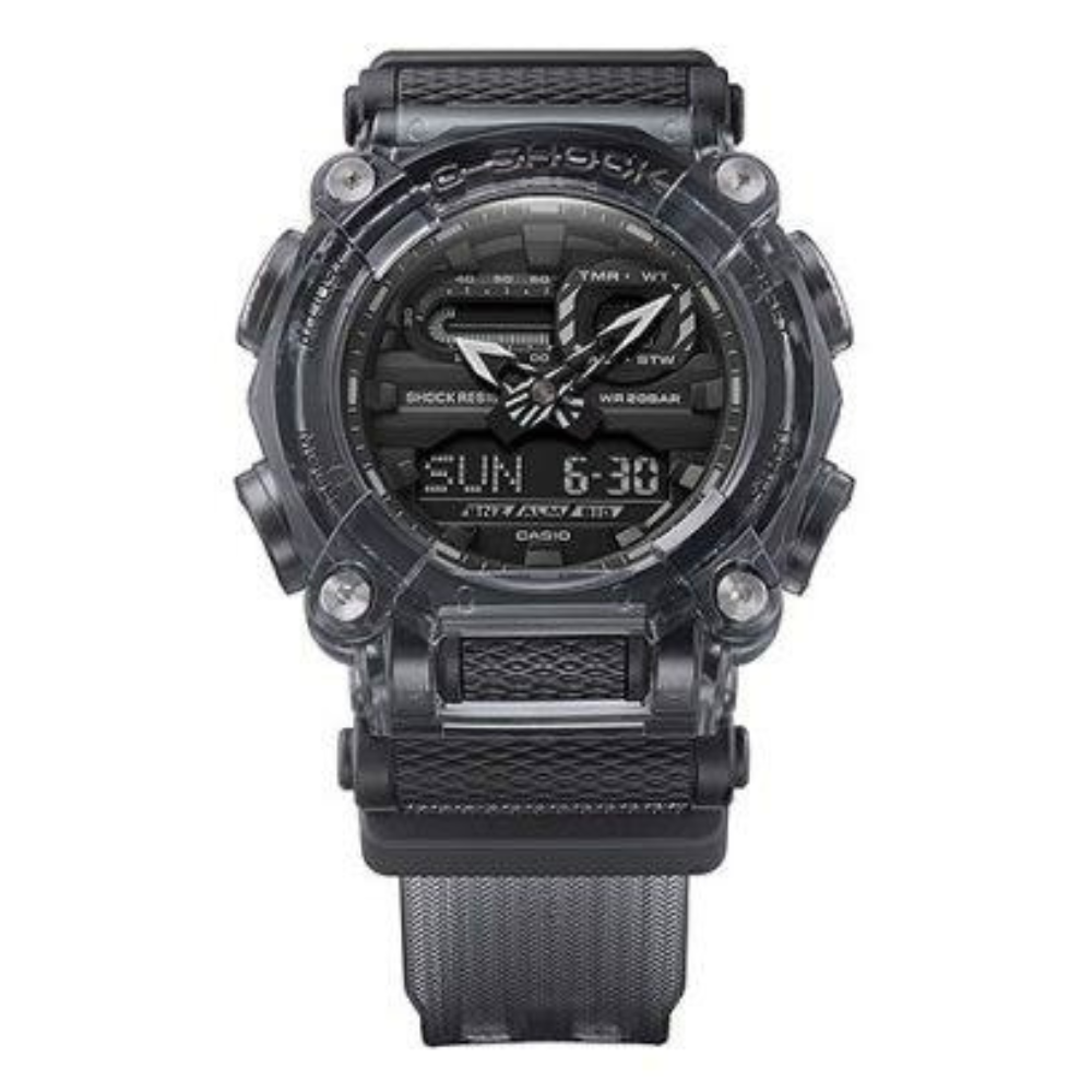 Montre G-Shock GA-900SKE-8AER noire de Casio, résistante et facile à utiliser avec un style industriel et des nuances de gris, idéale pour la mode urbaine et les environ
