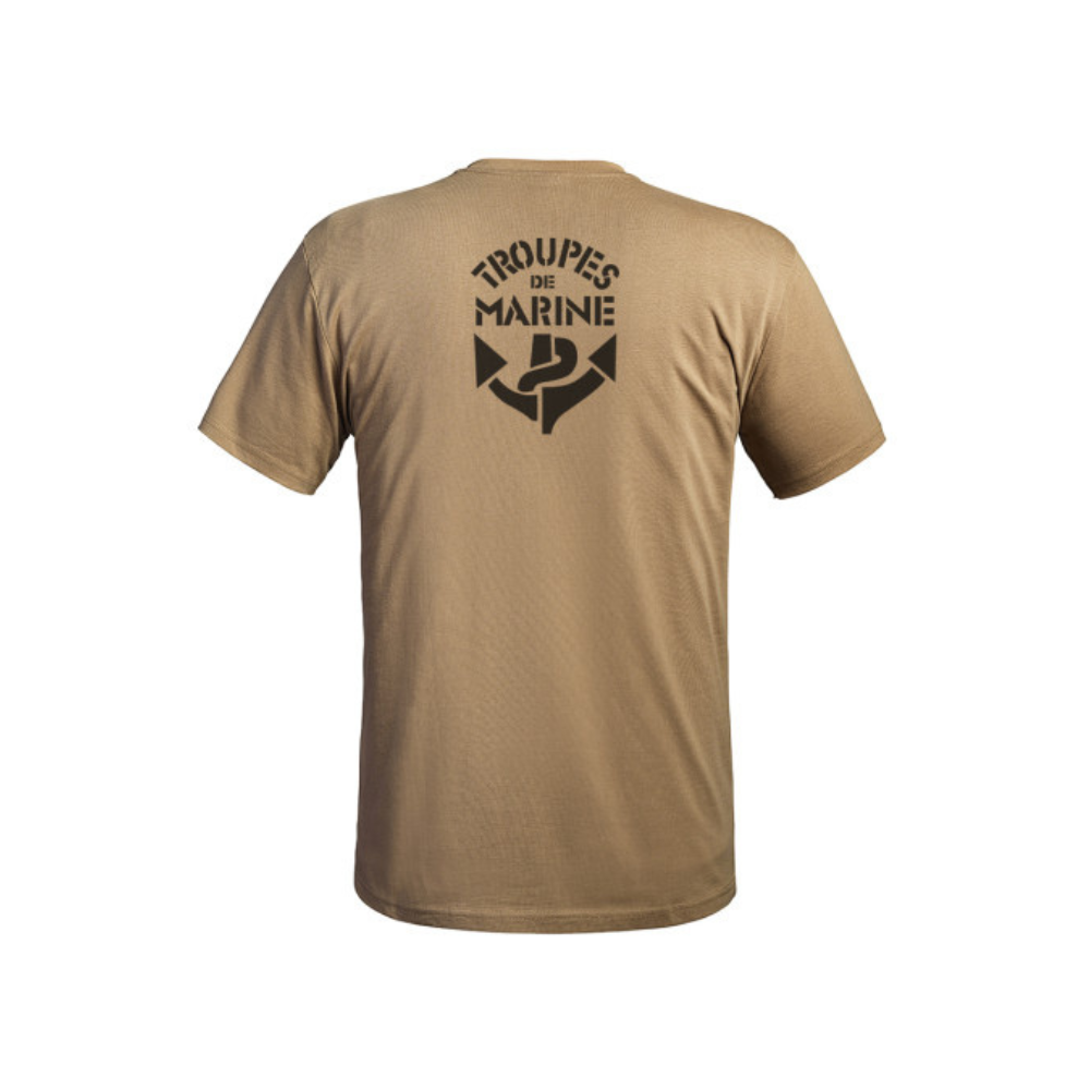 T-shirt vert olive des Troupes de Marine en coton certifié Oeko-Tex