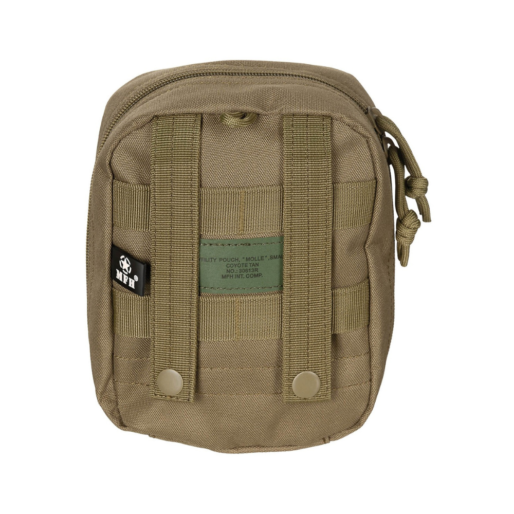 Poche Molle petit multi-usage de couleur Tan de marque MFH, avec compartiments et boucles élastiques, en polyester.