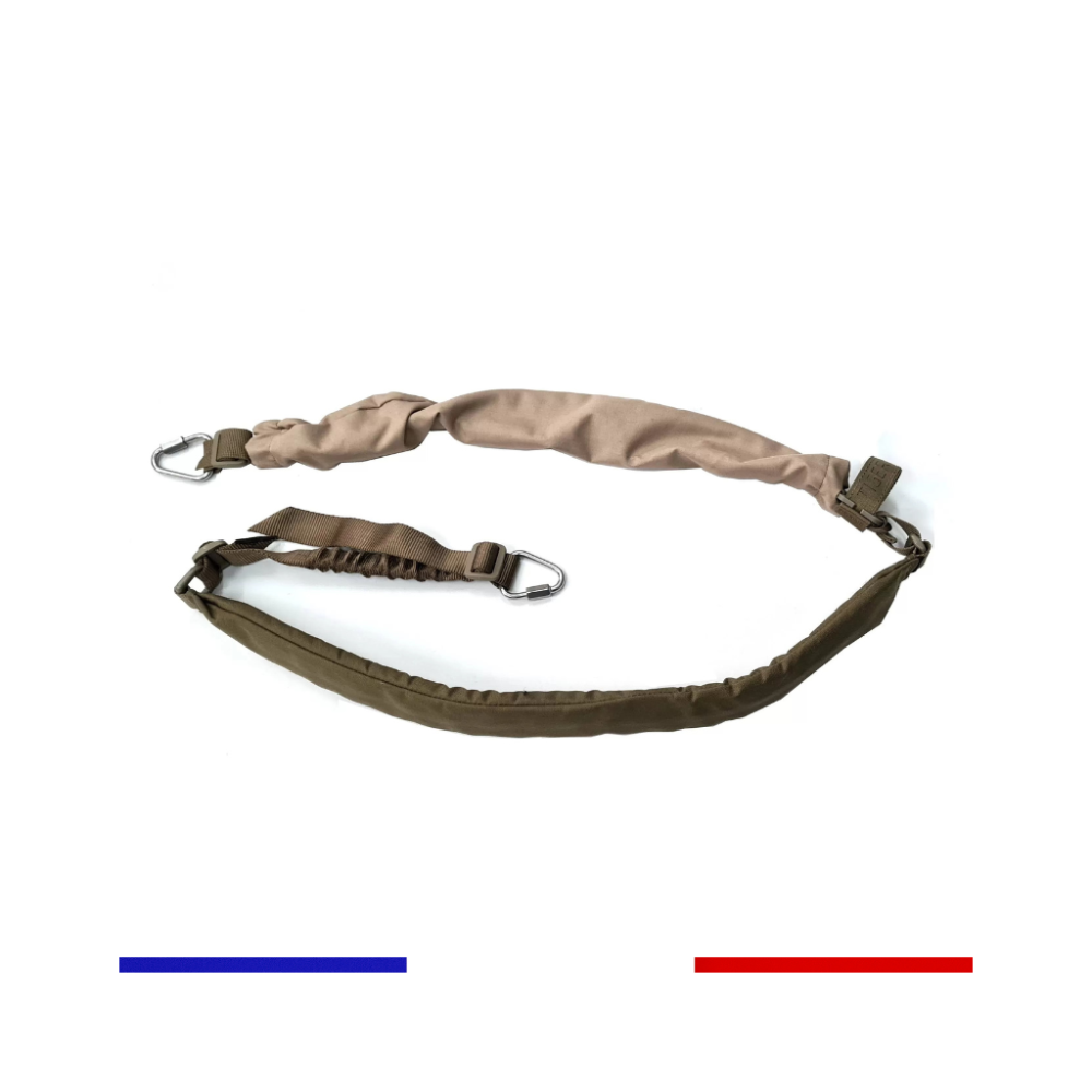 Sangle Minimi TT-MSG-CB Coyote de Tiger Tailor, utilisée et testée en terrain de combat pour mitrailleuses françaises Minimi 5,56 et 7,62