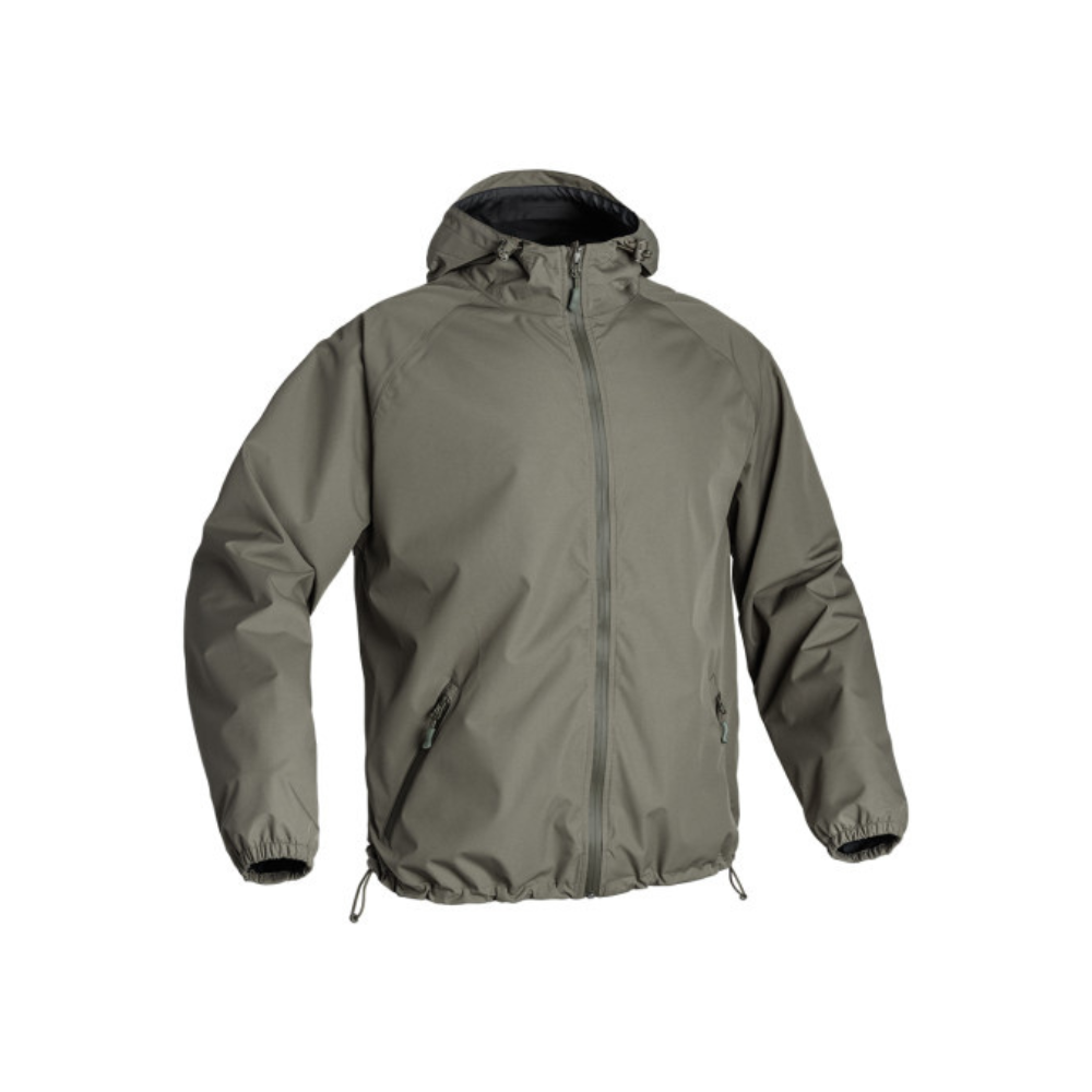 Veste courte vert olive, imperméable et respirante, avec technologie Light-Shell et membrane X-Perf, de la marque A10 Equipment